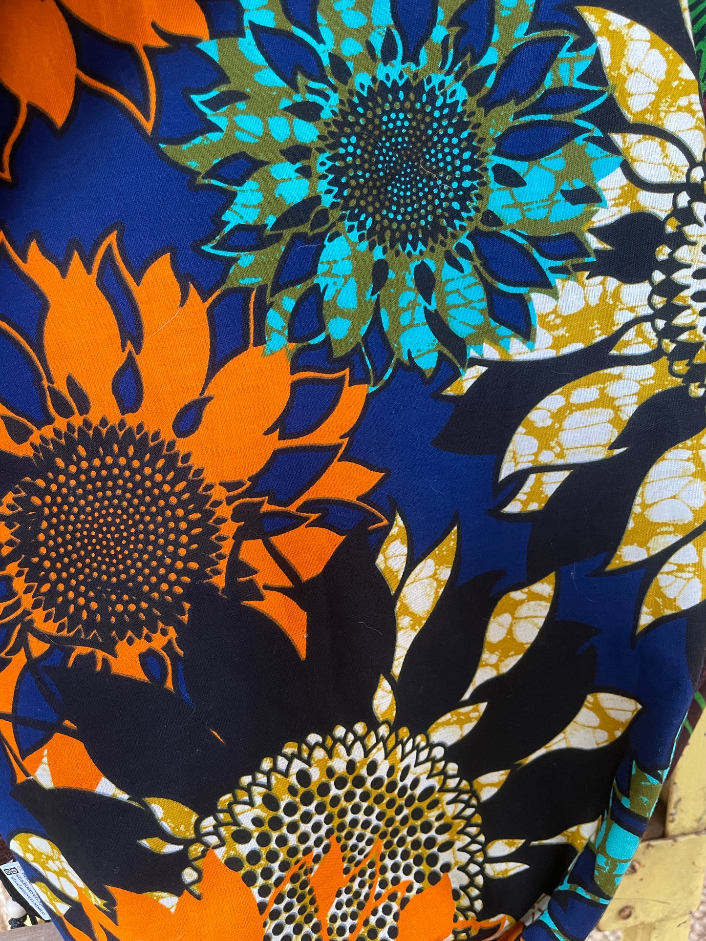 African kitenge fabric - unqiue exercise/yoga mat bag (sunflower)