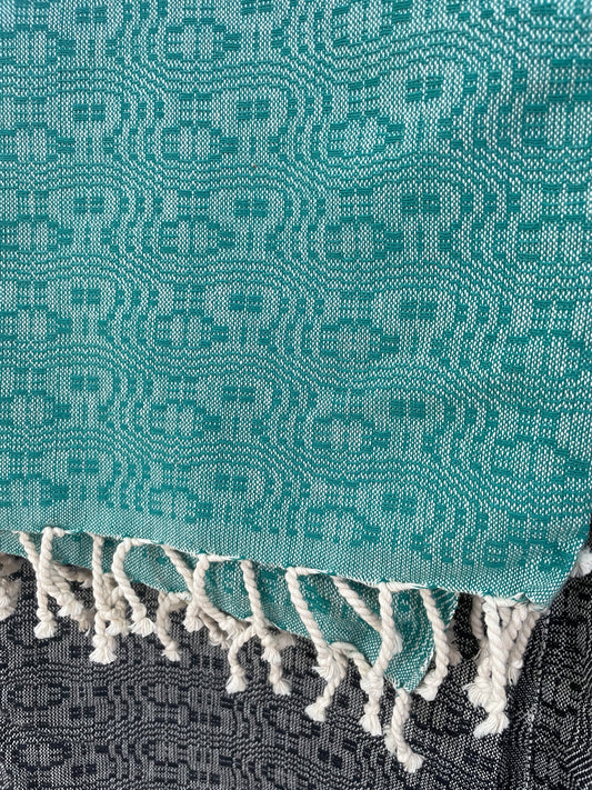 Kilombera Weavers - kikoi 'towel' (turquoise with design)