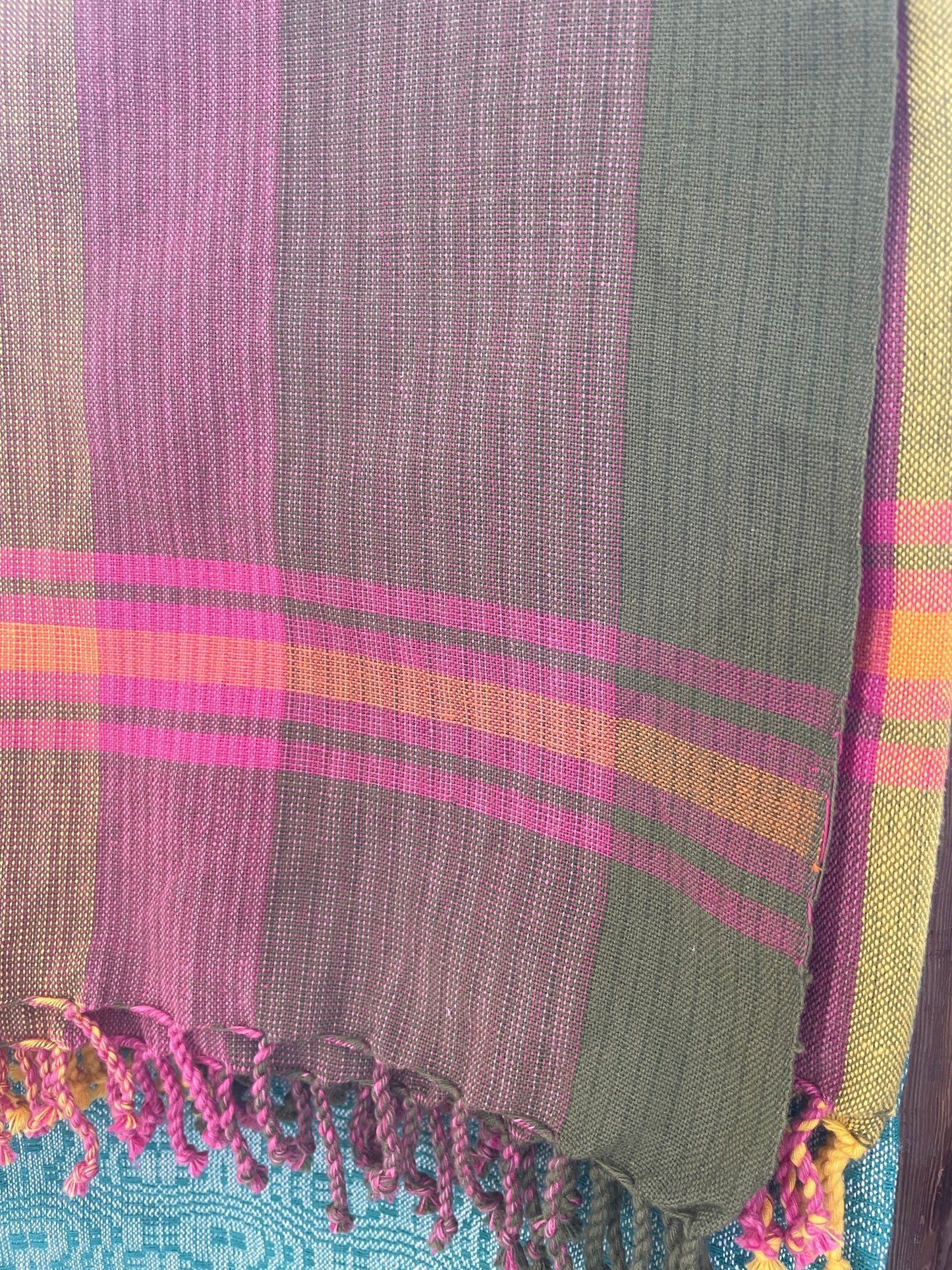Kilombera Weavers - kikoi 'towel' (classic - pink/olive/yellow)