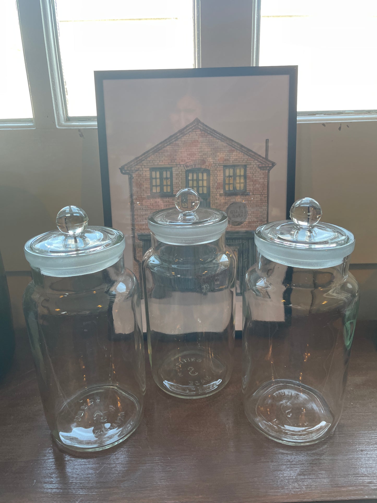Glass canisters set of x3 - British Made