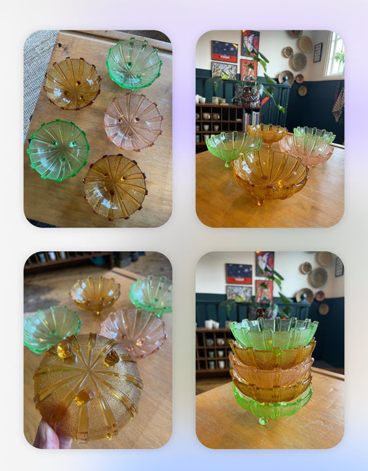 Art Deco style glass bowl set